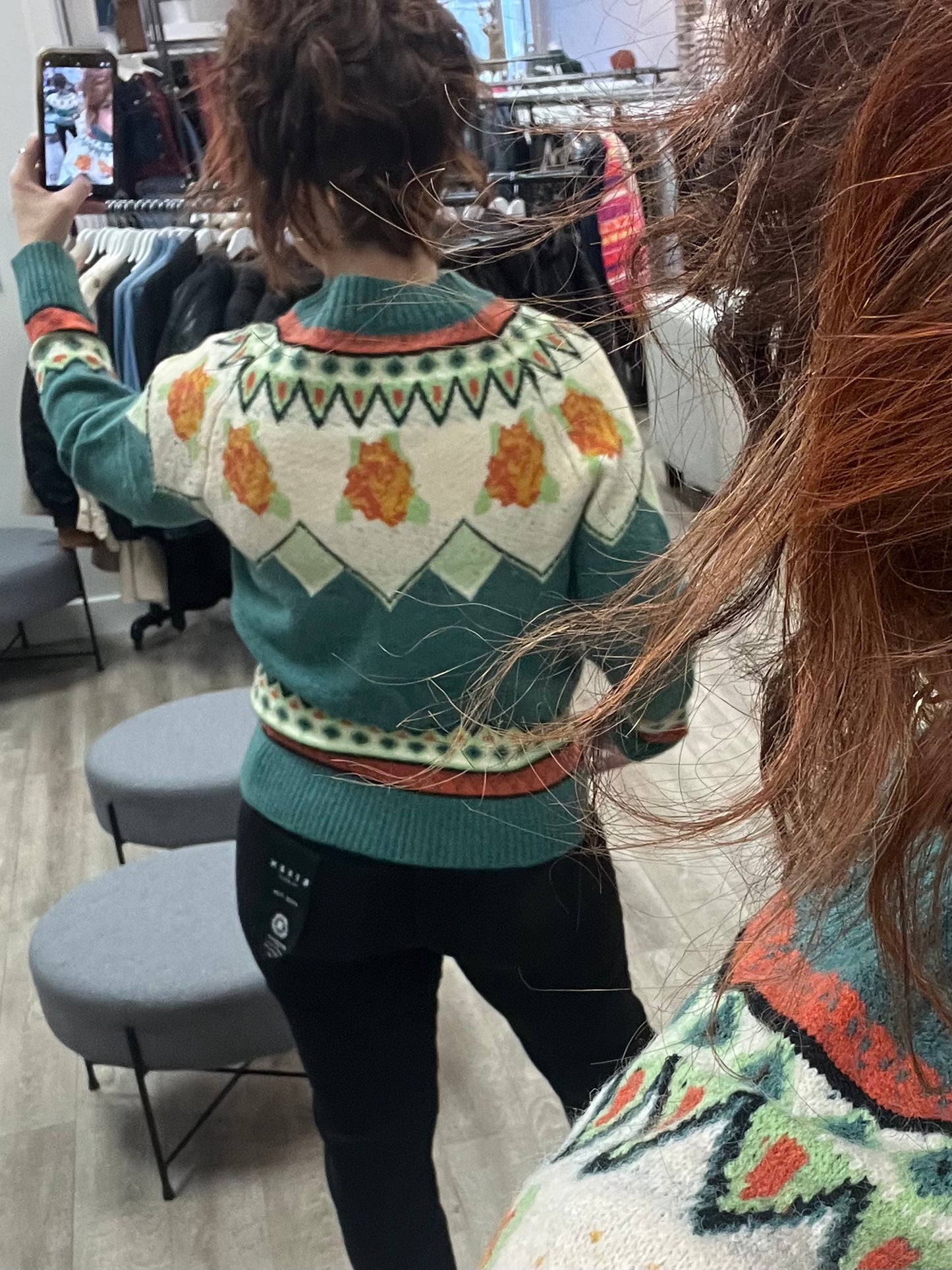 Mock Neck Fair Isle Sweater in Mint