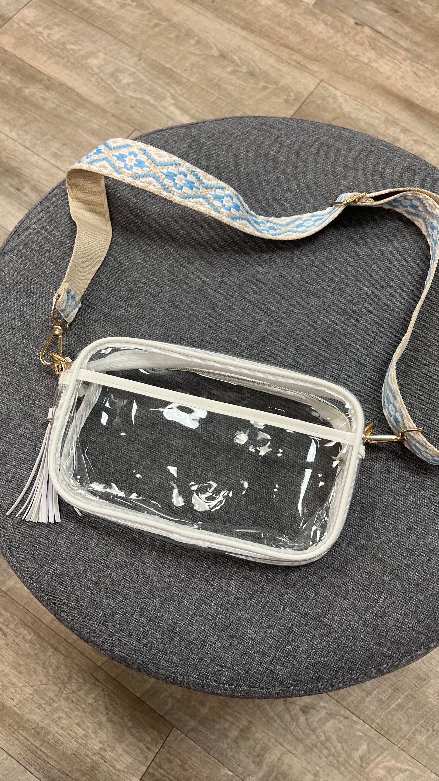 Clear Courtney Fanny Pack Stadium Approved Crossbody in White