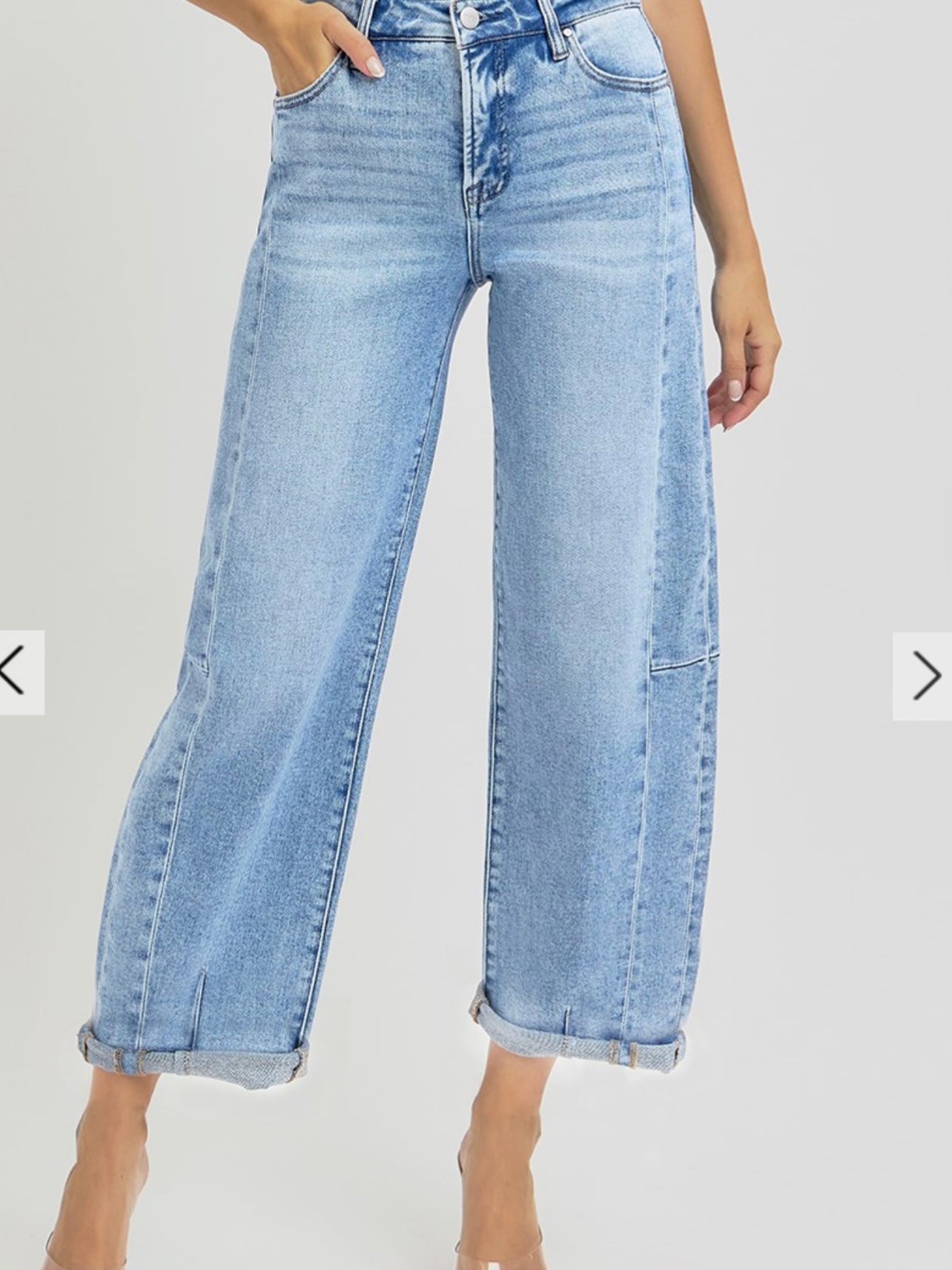 High Rise Barrel Jeans in Medium