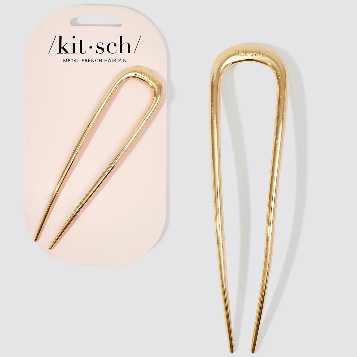 Kitsch Metal French Hair Pin in Gold