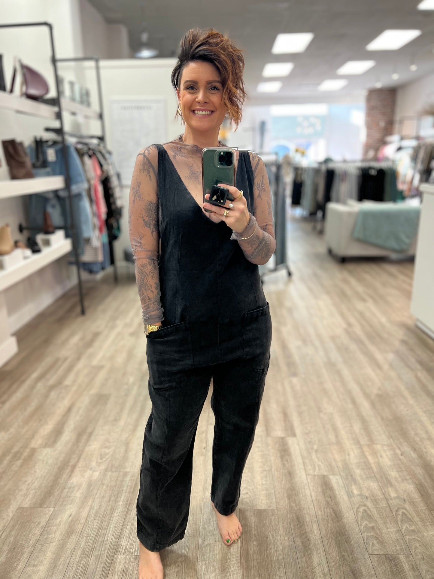 Baggy Jumpsuit With Pockets in Black