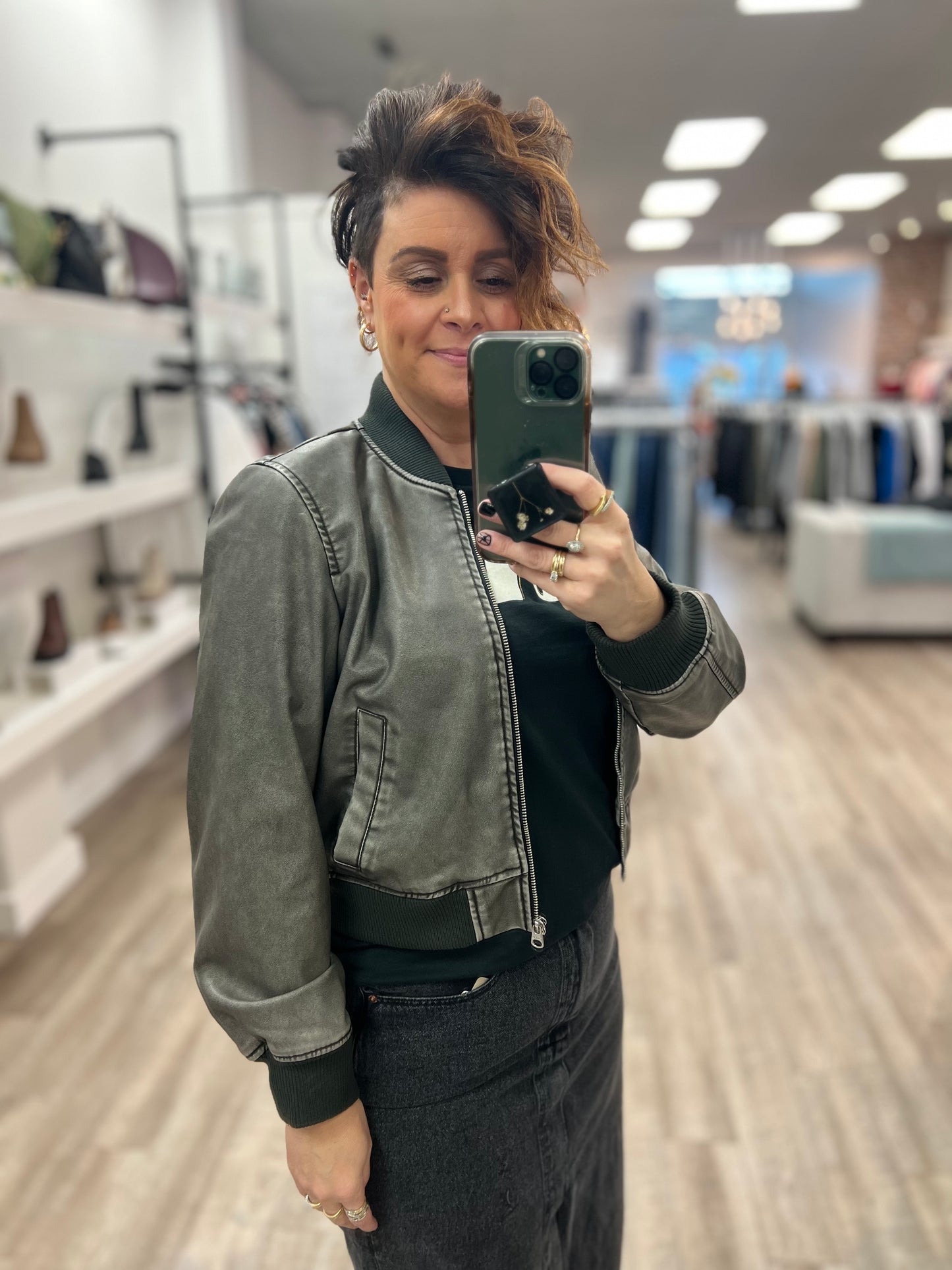 Grey/Black Bomber Jacket