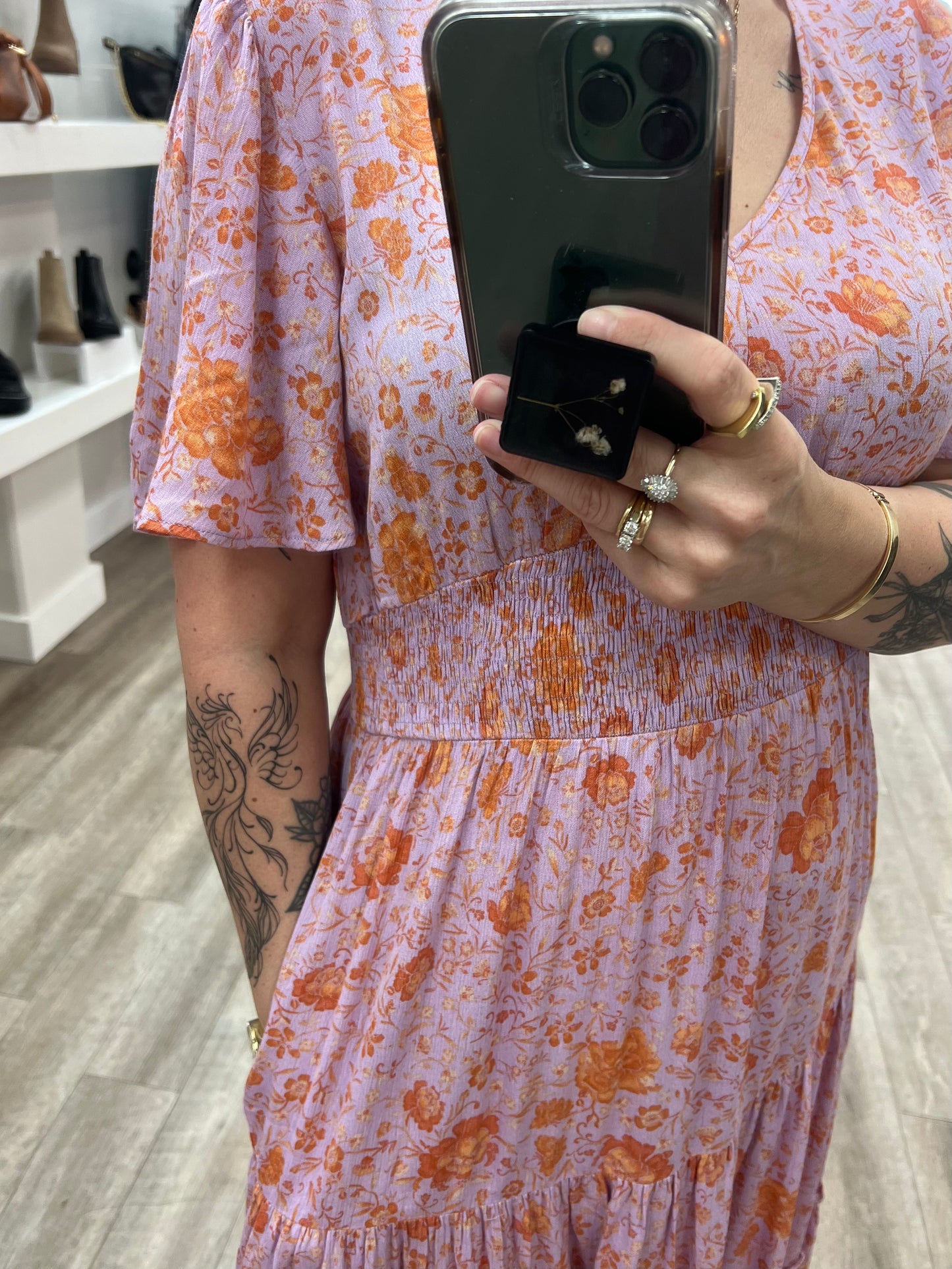 Lavender Orange Dress