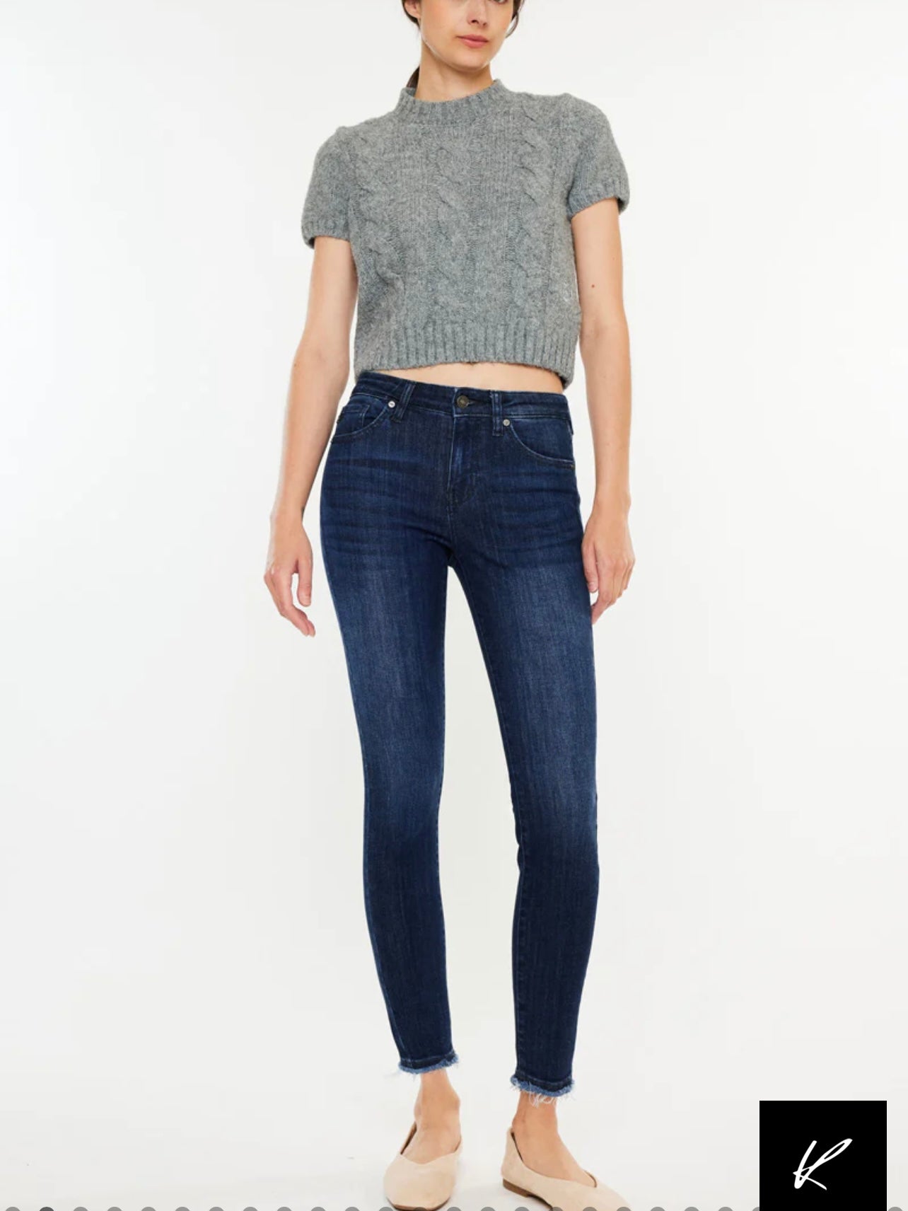 The Atlanna Mid Rise Ankle Skinny Jeans