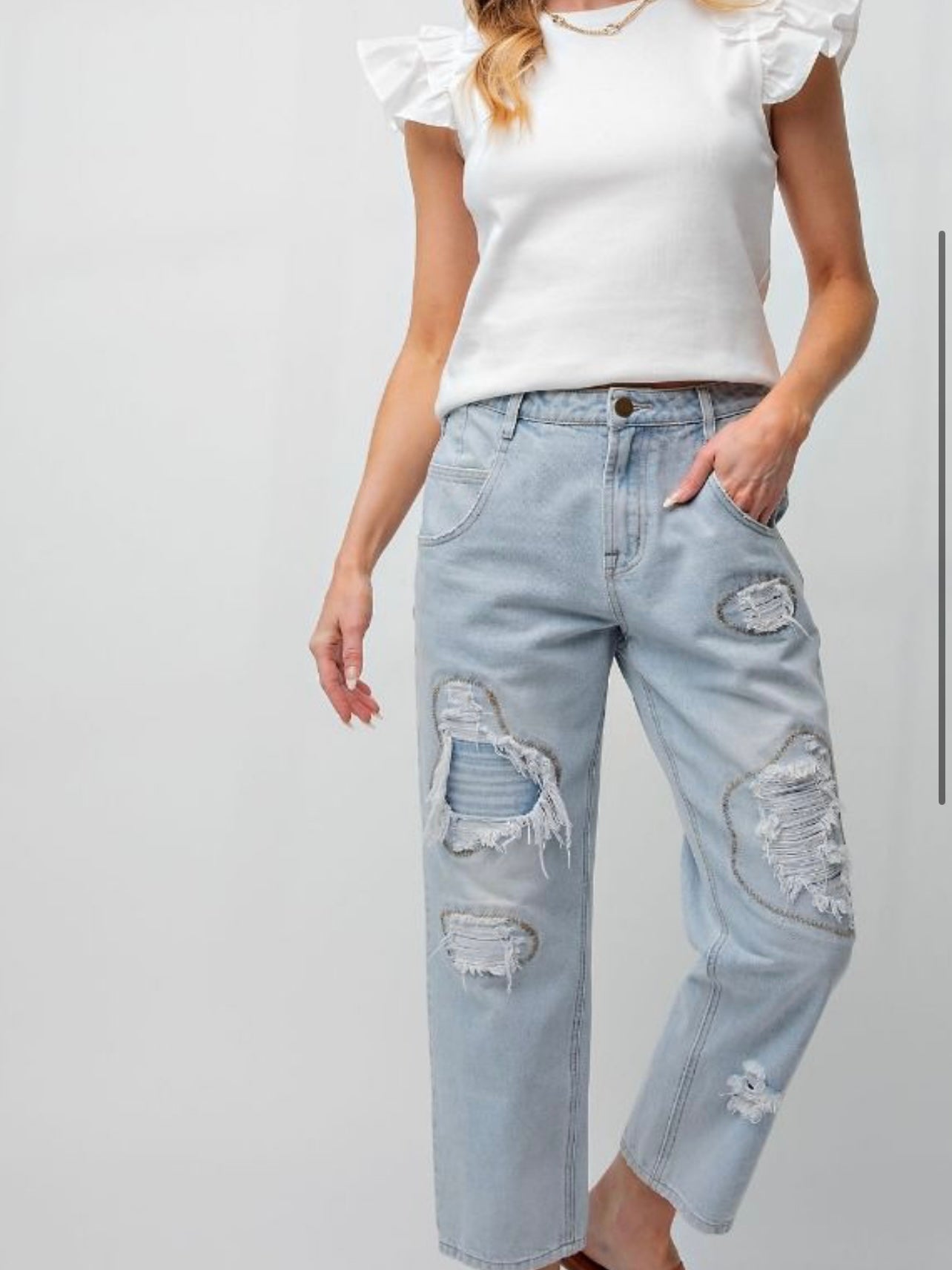 Distressed Denim Pants