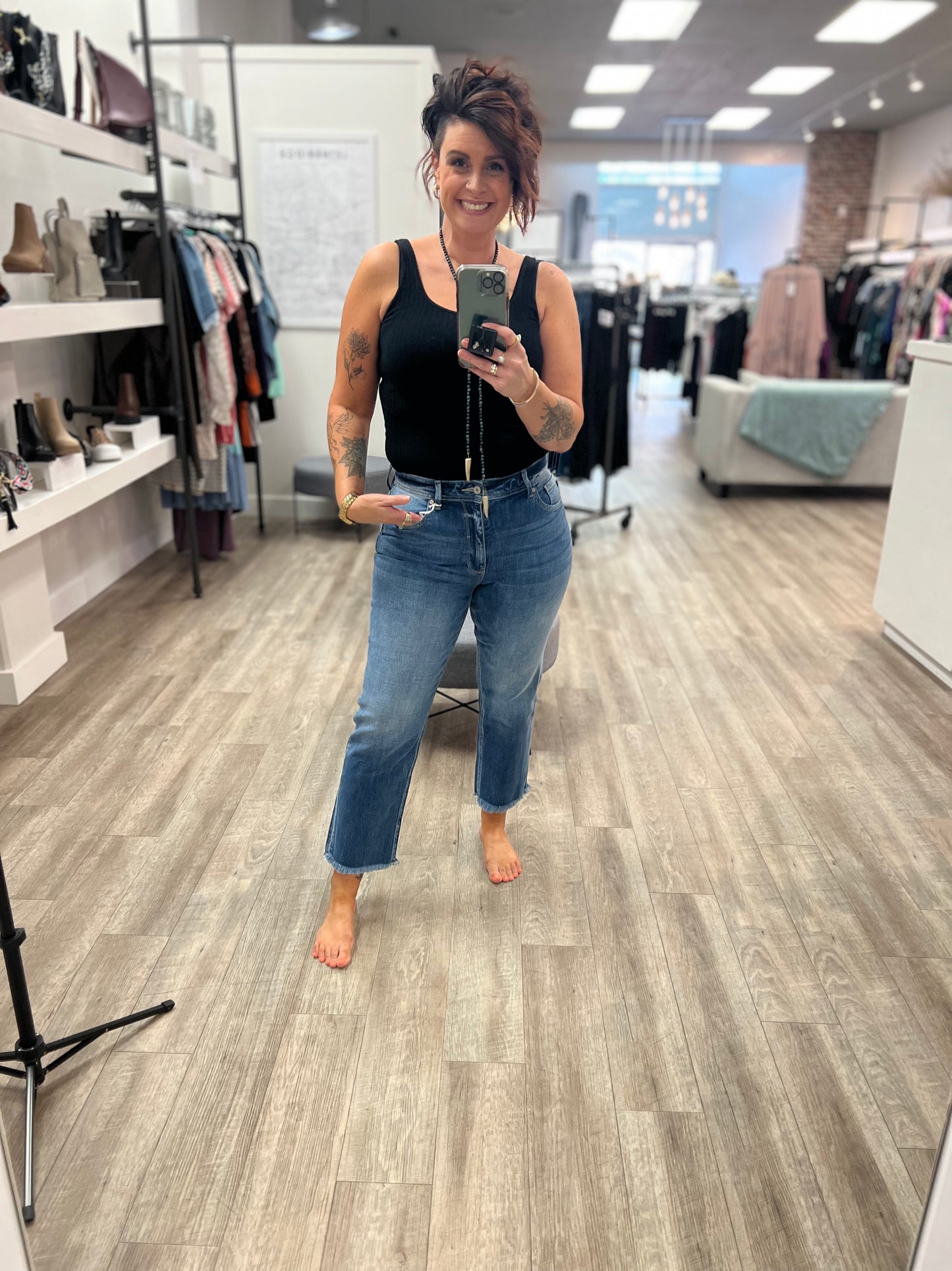 The Nancy High Rise Slim Straight Jeans In Medium Wash The Salty the-nancy-high-rise-slim-straight-jeans-in-medium-wash-the-salty