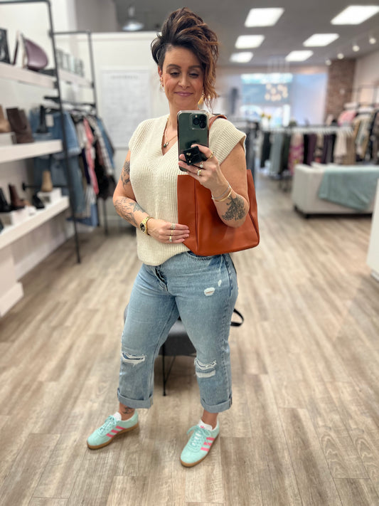 Trendy Vegan Leather Shoulder Pouch Bag