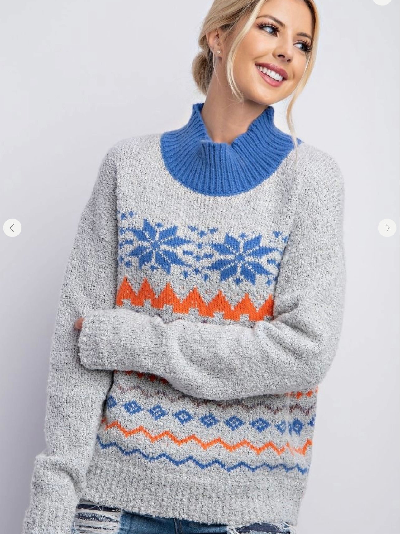 Snowflake Sweater in Heather Grey