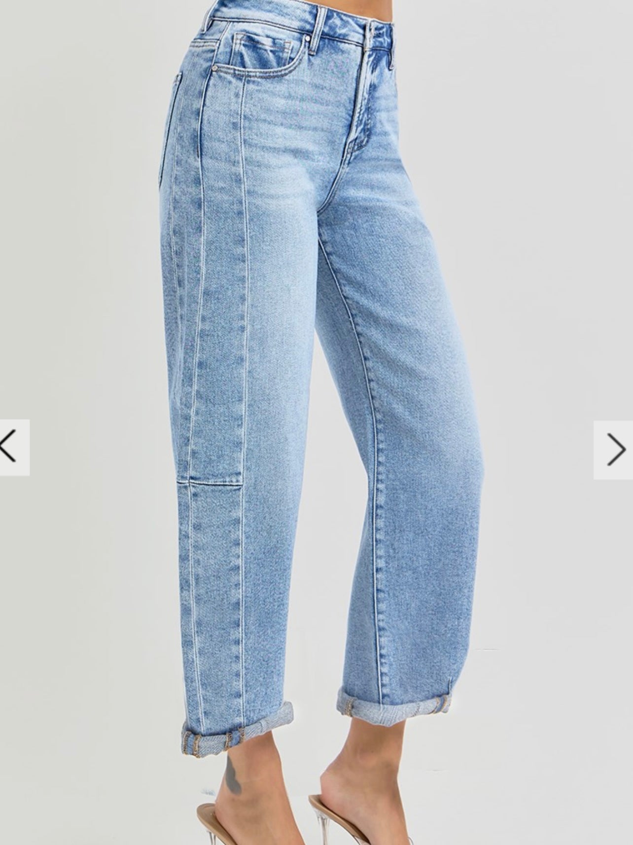 High Rise Barrel Jeans in Medium