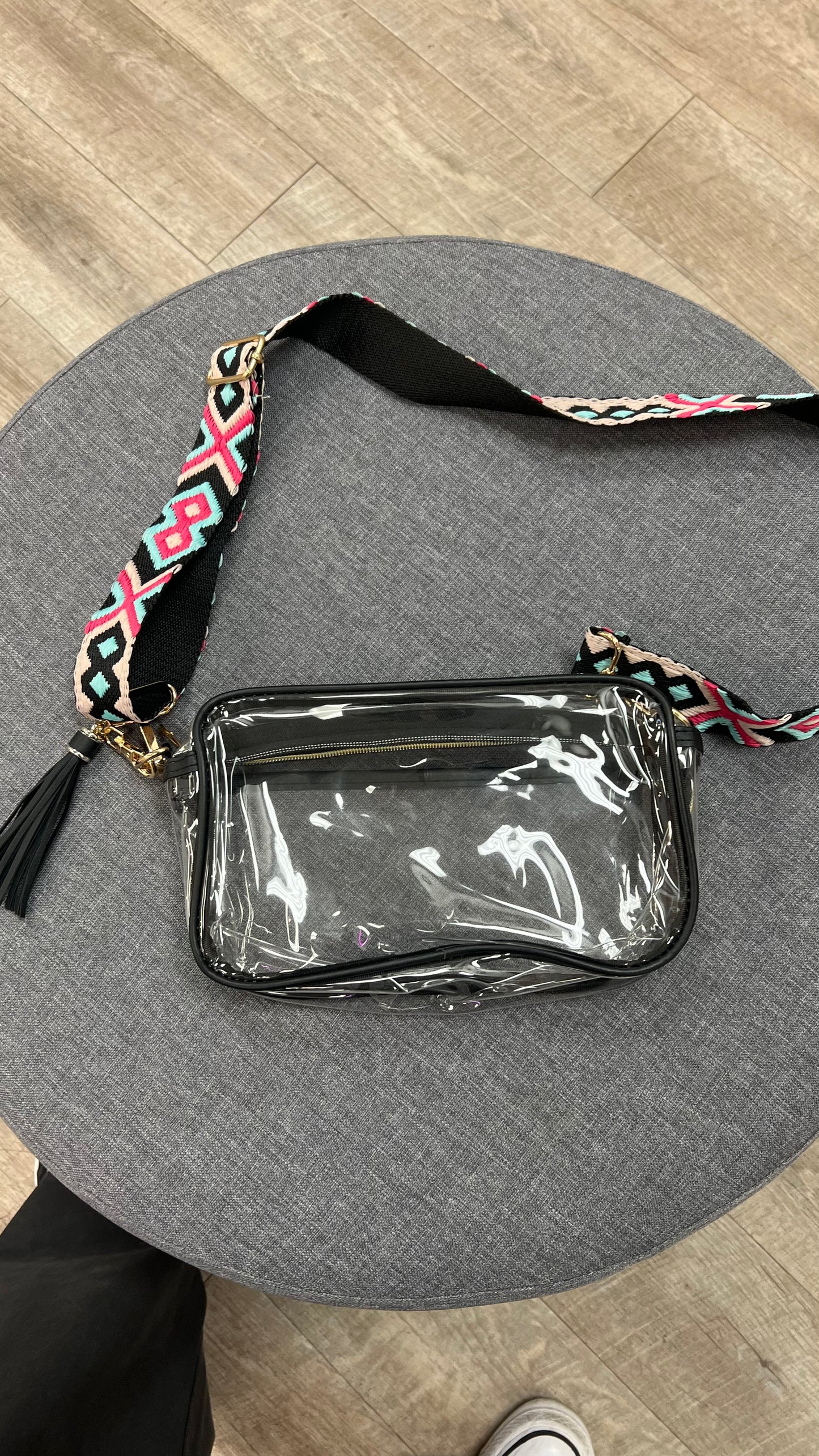 Clear Courtney Fanny Pack Stadium Approved Crossbody Bag in Black
