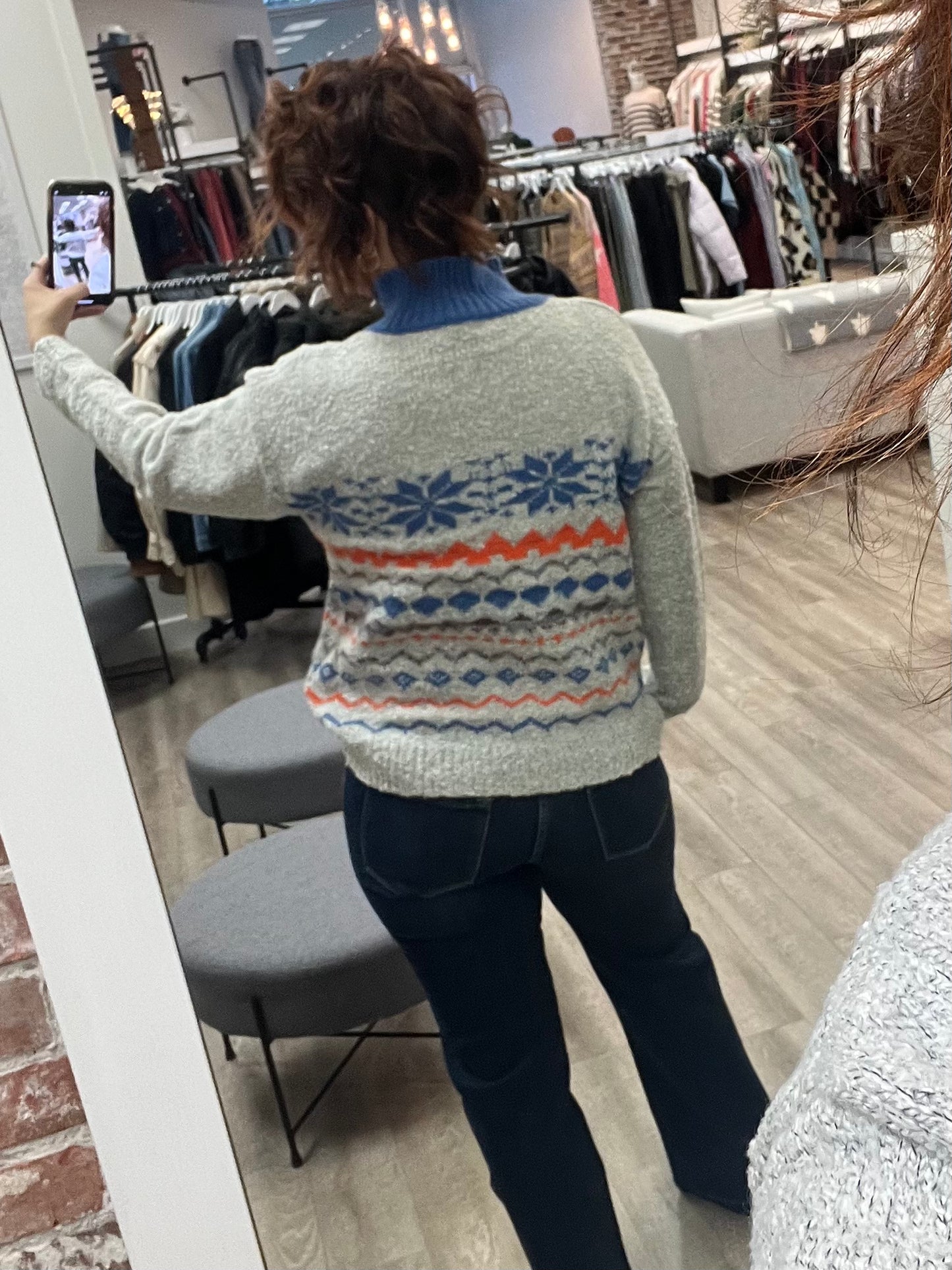 Snowflake Sweater in Heather Grey