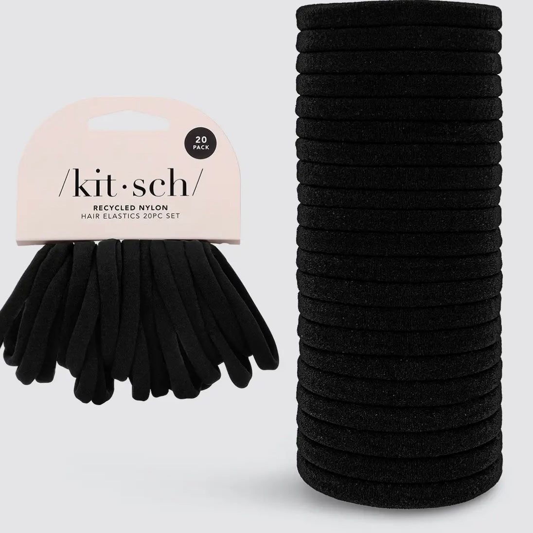 Kitsch Nylon Elastics 20pc Set in Black