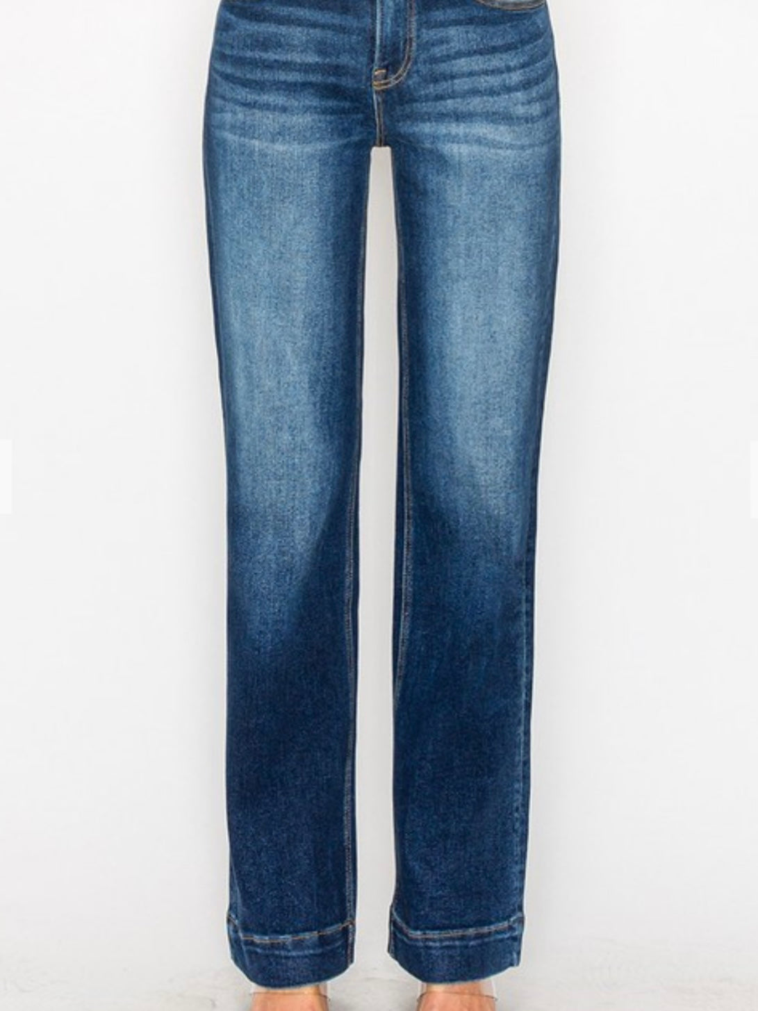 High Rise Straight Jean in Dark