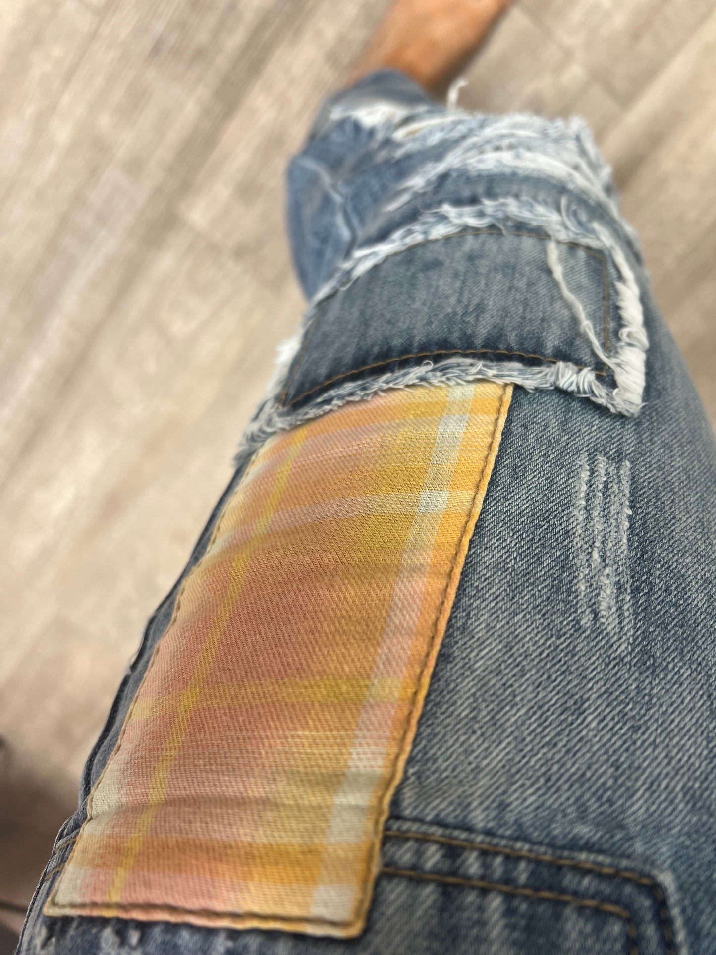 Patchwork Washed Denim Jeans