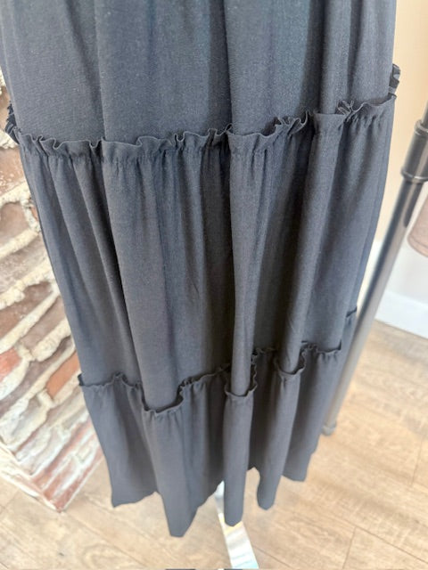 Timeless Tiered Midi Dress in Black