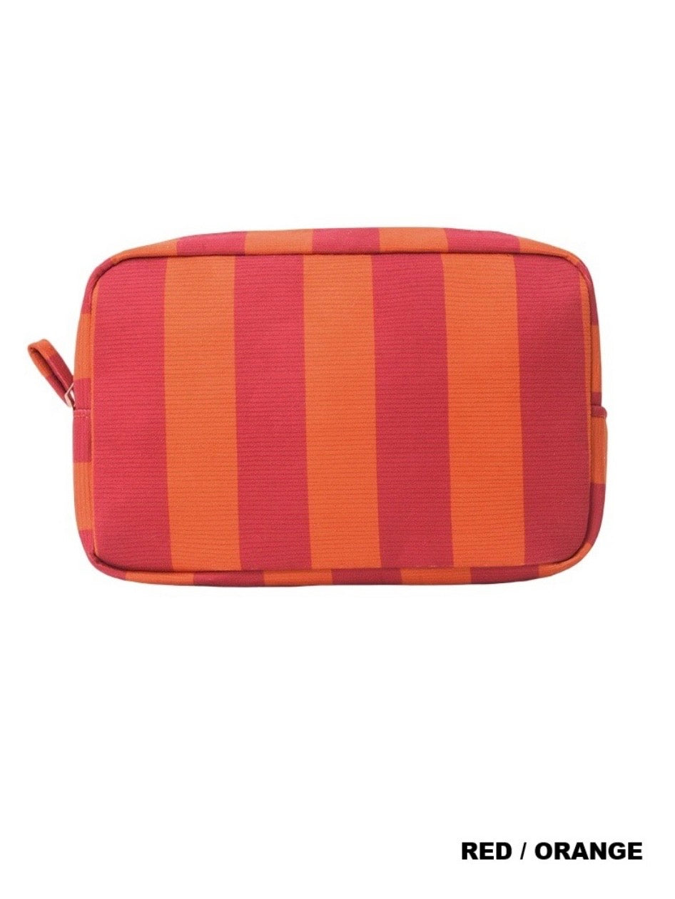 Striped Cosmetic Bag Travel Pouch