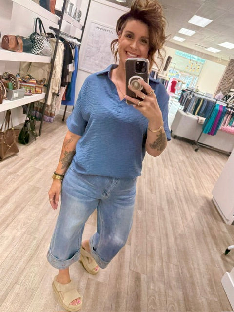 Blue Horizon Shirt in Dusty Blue