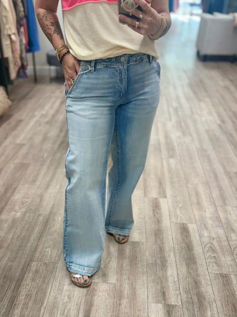 Luna Mid Rise Wide Leg Jeans