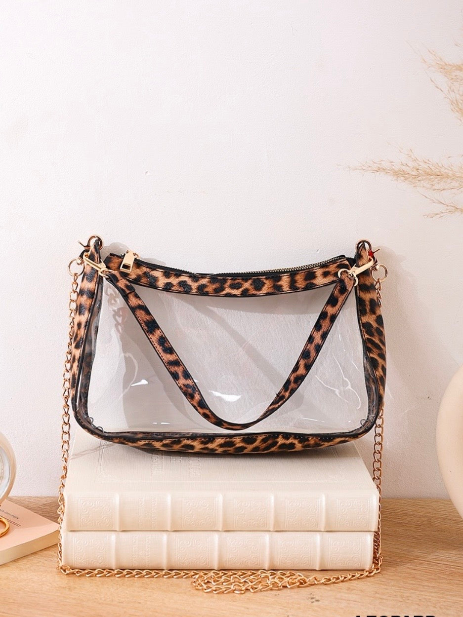Backstage Pass Bag in Black and Leopard