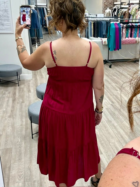 Bordeaux Bliss Dress Cami Dress in Cabernet