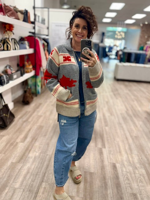 True North Zip Sweater in Grey