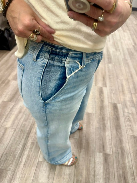 Luna Mid Rise Wide Leg Jeans