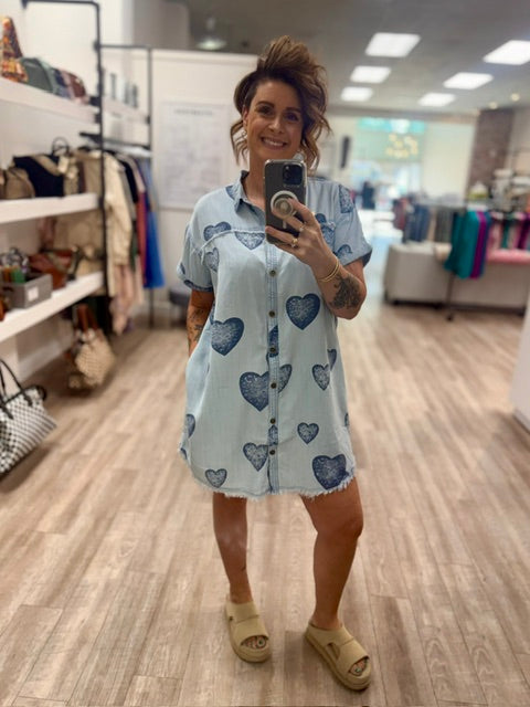 Sweet on You Dress in Light Denim