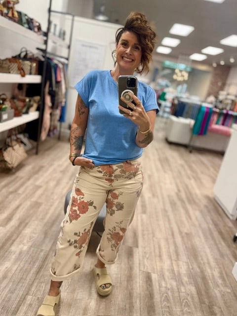 The Painted Petal Jeans in Light Khaki