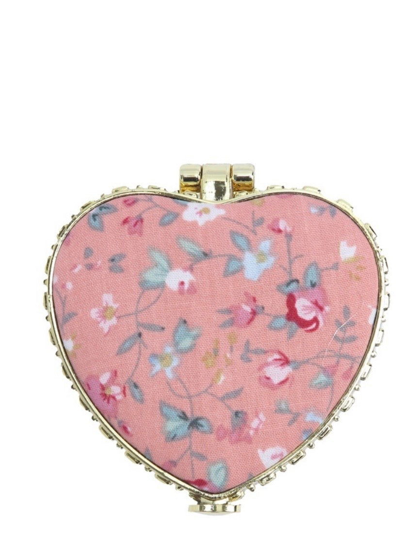 Heart Makeup Mirrors in Light Rose, Ivory, Black and Blue