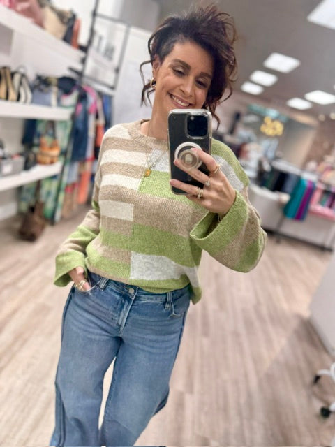The Mixed Signals Sweater in Green