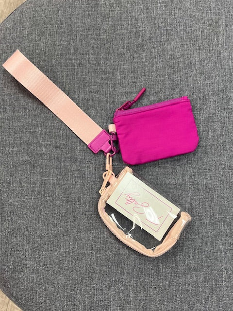 Dual Pouch Wristlet Keychain Wallet