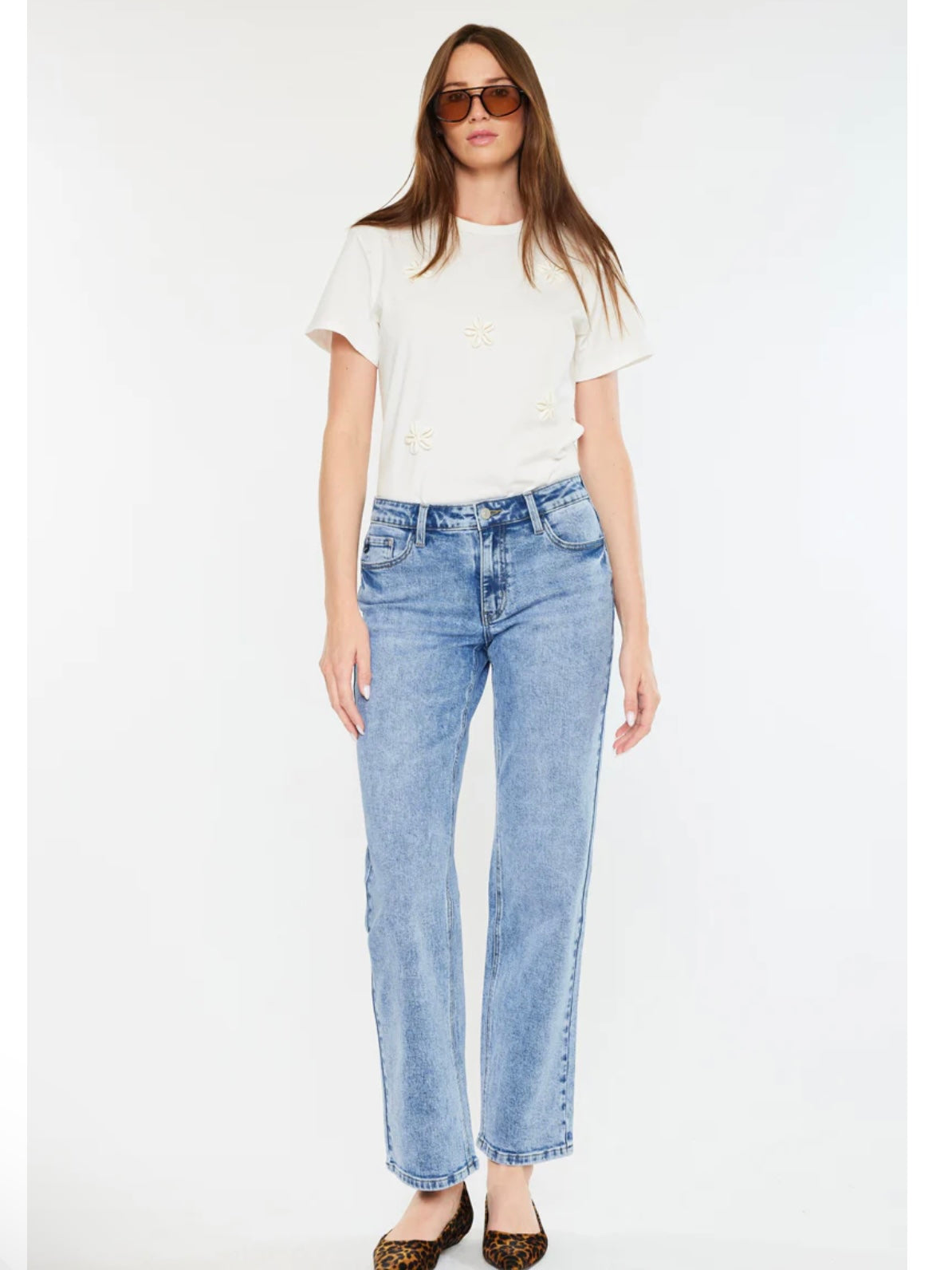 Tamia Mid Rise Cropped Straight Jeans