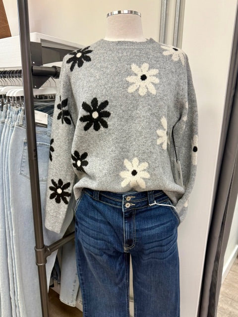 Daisy Daydream Sweater in Grey