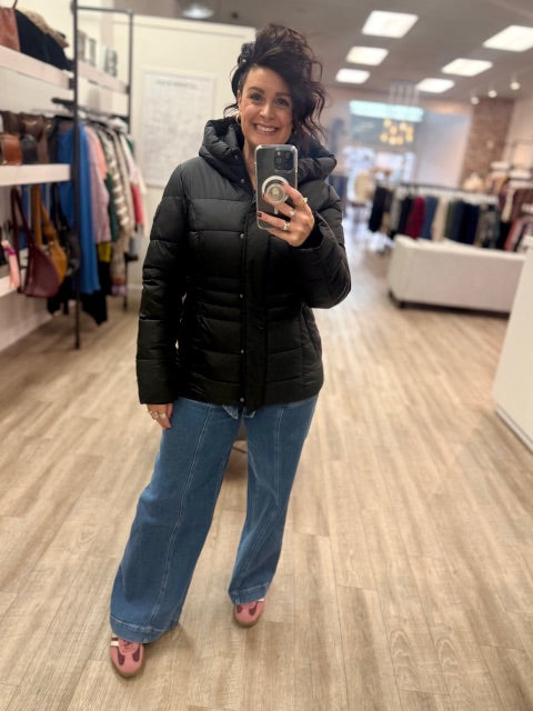 Point Zero Winter Puffer Jacket in Black