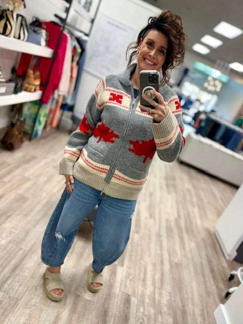 True North Zip Sweater in Grey