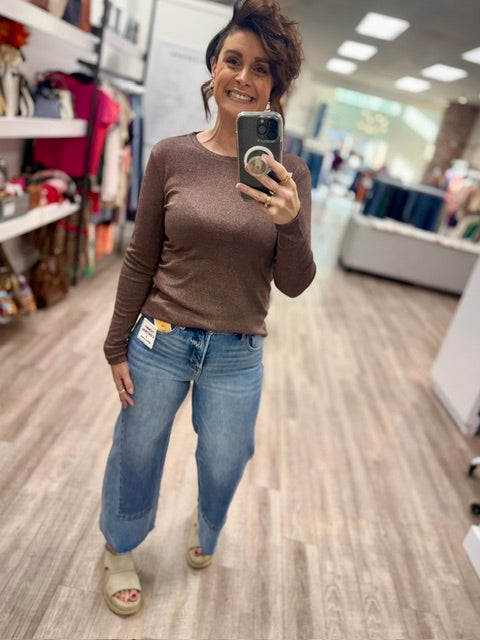 Glow Getter Long Sleeve Top in Hazel Bloom