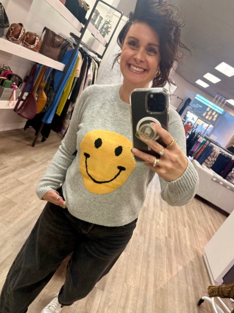Smile Baby Your Worth It Sweater in Grey