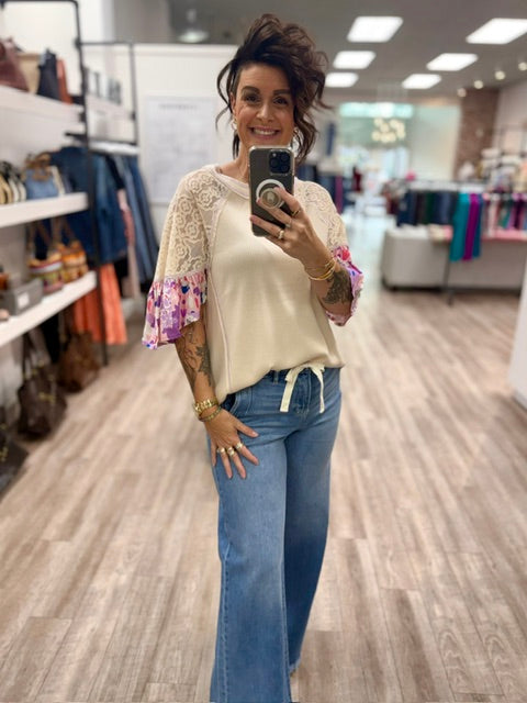The Keepsake Lace Top In Ecru