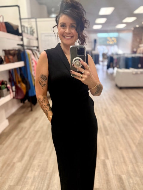 The Jet Set Sleeveless Jumpsuit in Black