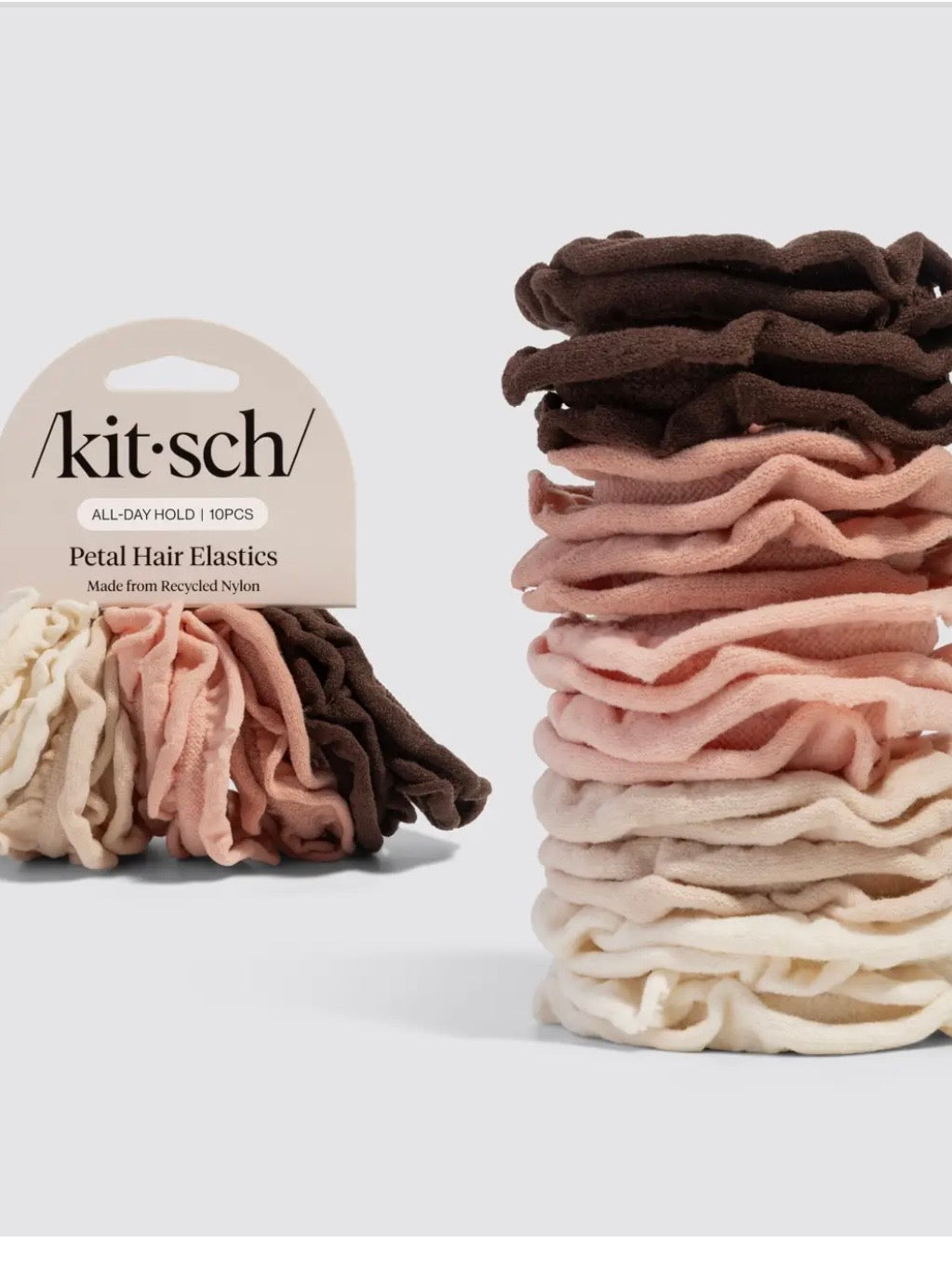 Kitsch Petal Hair Elastics 10 Pcs in Blush