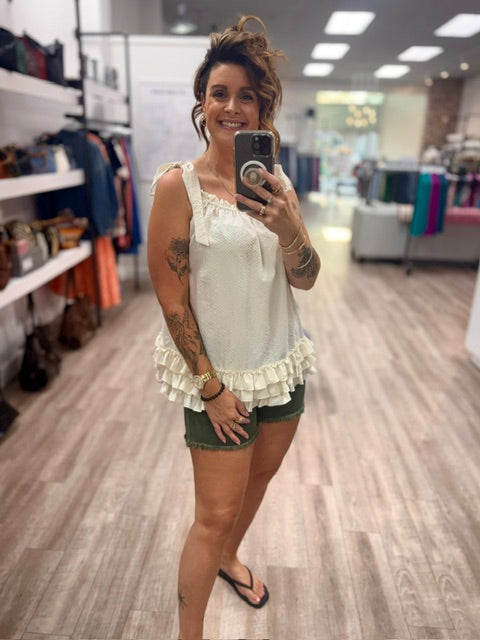 Breezy Belle Tank in Ivory