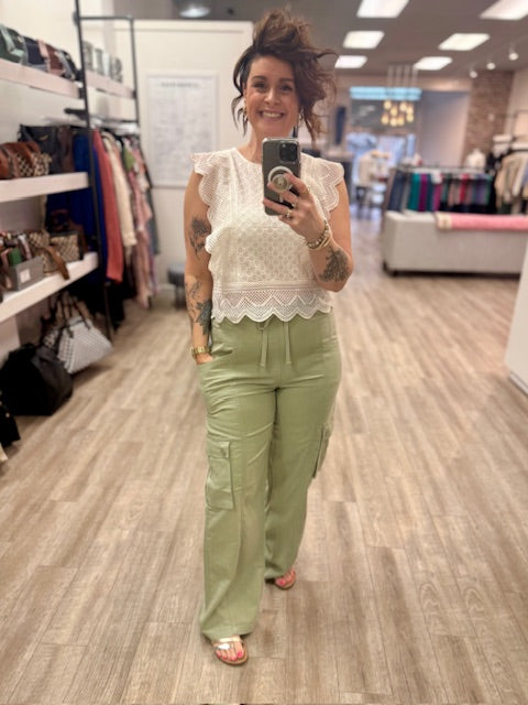 Sweet Light Eyelet Top in Natural