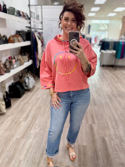 Colour Me Happy Hoodie in Coral