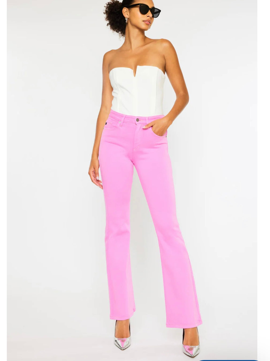 Betsy High Rise Bootcut in Pink