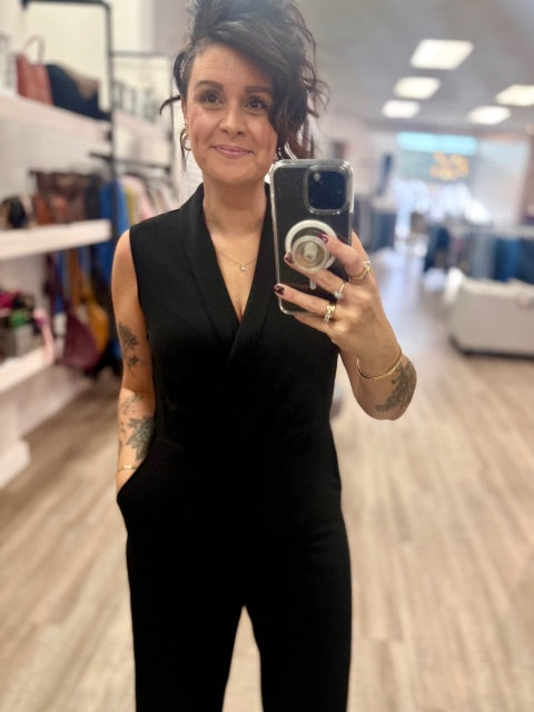 The Jet Set Sleeveless Jumpsuit in Black