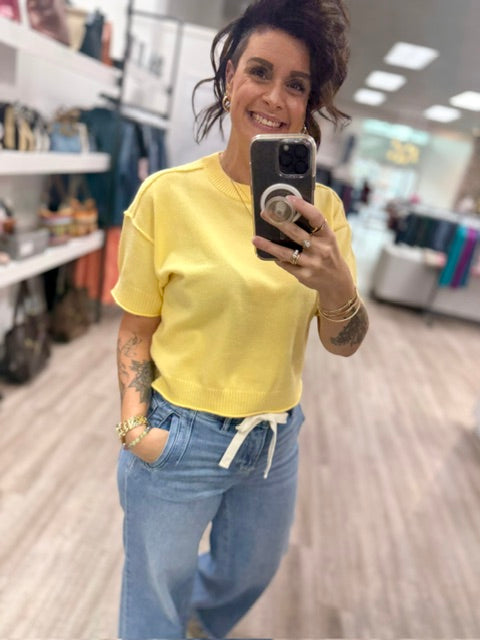 The Casual Cool Sweater in Butter Yellow