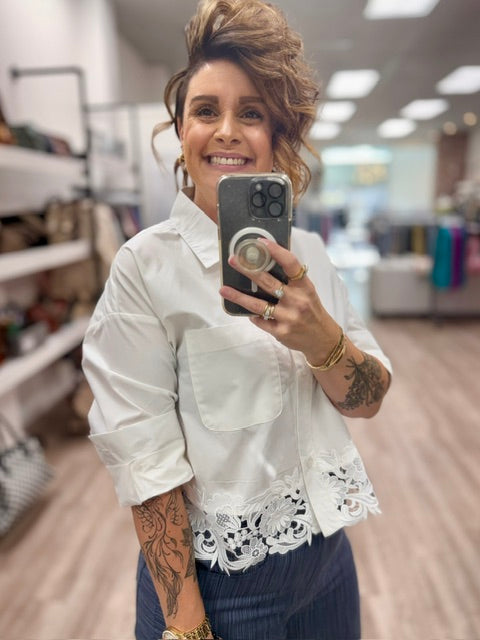 Cafe Corner LS Shirt in White