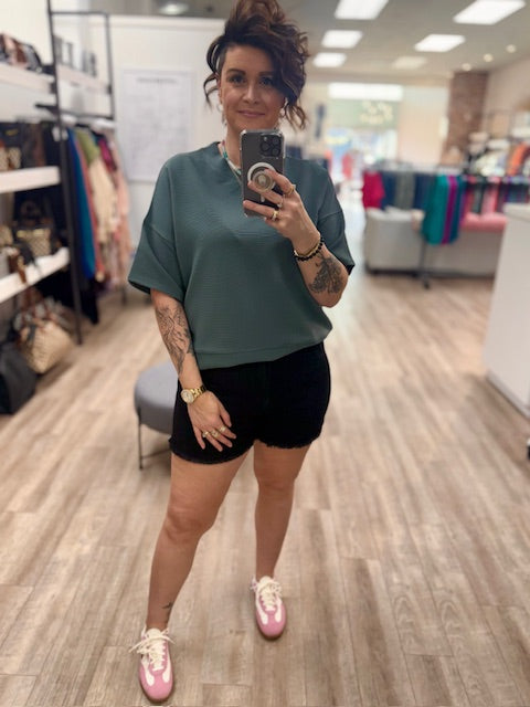 Ribbed Shirt in Ash Jade