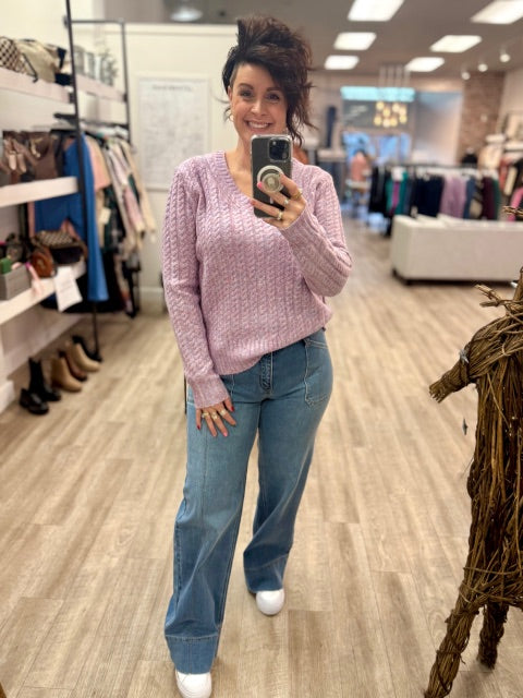 Lavender Luxe Cable Knit