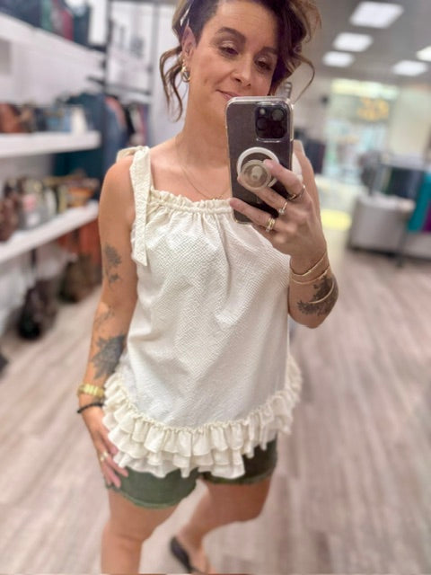 Breezy Belle Tank in Ivory
